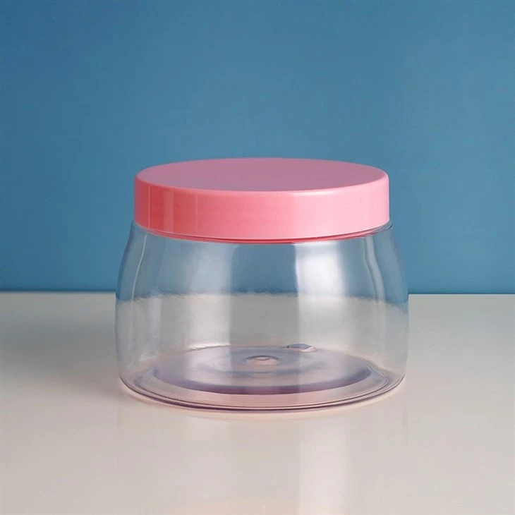 Transparent Color Flat Shape Cosmetic Plastic Jars Body Butter Body Scrub Container PET Face Cream Jar Skincare Container Jar
