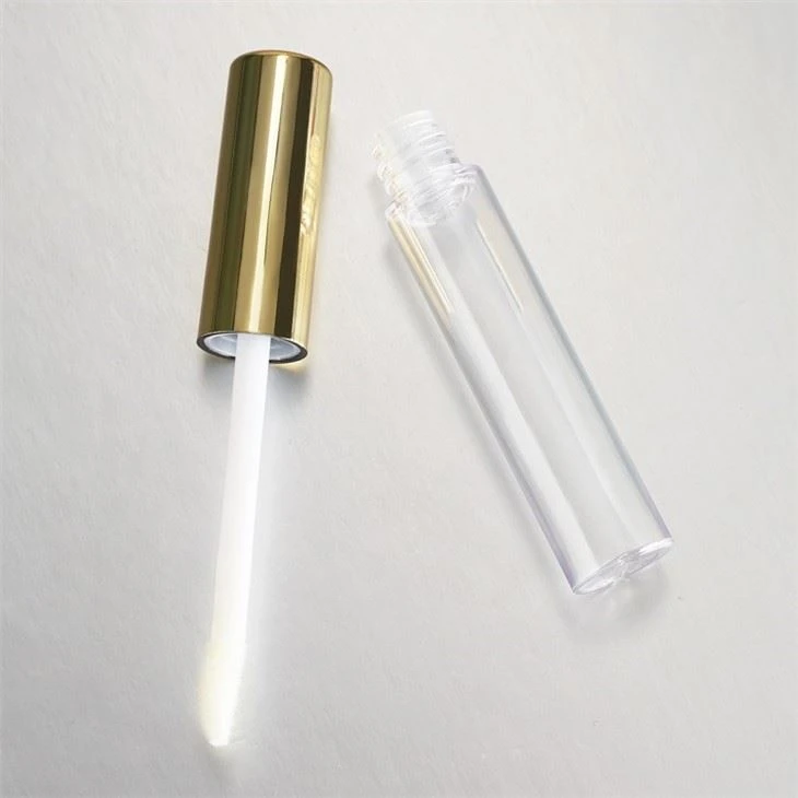 5ml Clear Color Lip Gloss Tube With Gold Cap
